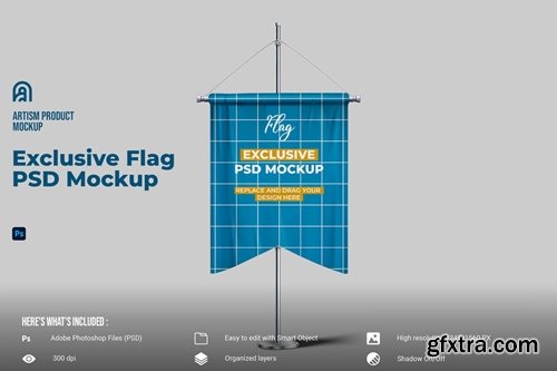 Exclusive Flag PSD Mockup LYF6AS7