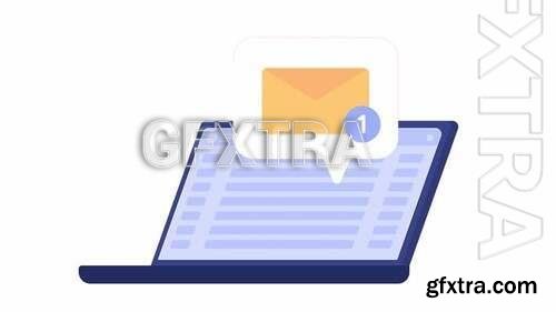 Animated Laptop With New Message 1575278