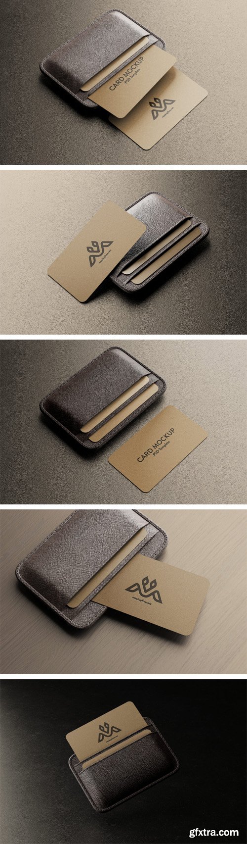 Business Cards with Leather Holder PSD Mockups Templates