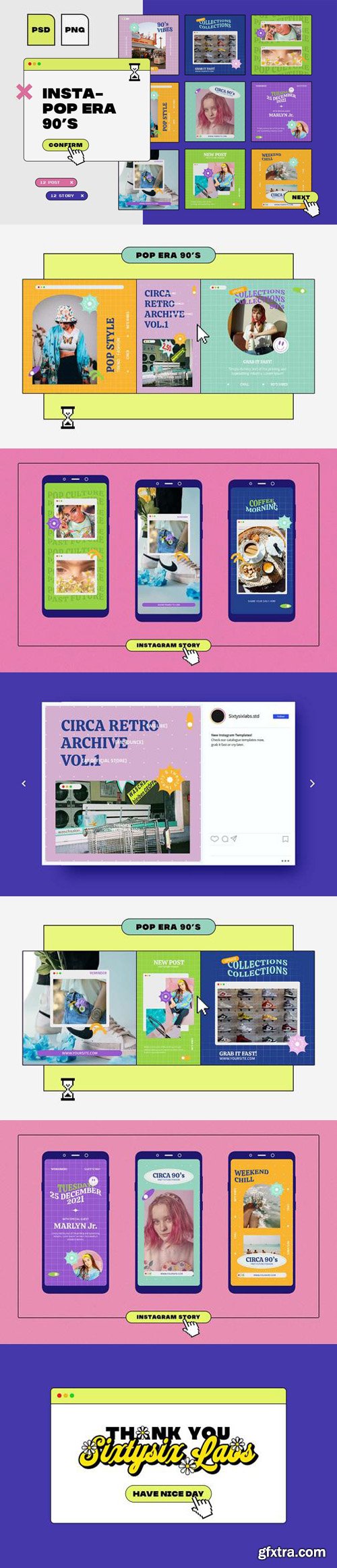 INSTA-POP Era 90s PSD Templates