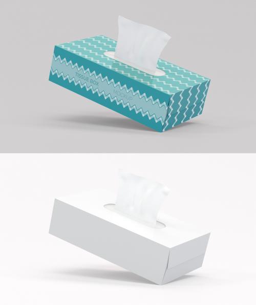 Floating Rectangle Tissue Box Mockup 587007299