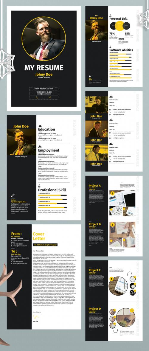 Resume Layout with Grey Accent 427306932