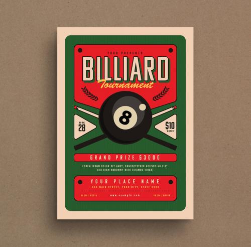 Billiard Tournament Event Flyer Layout 327596329