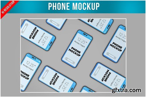 Phone Top View Mockup 75EDBZB