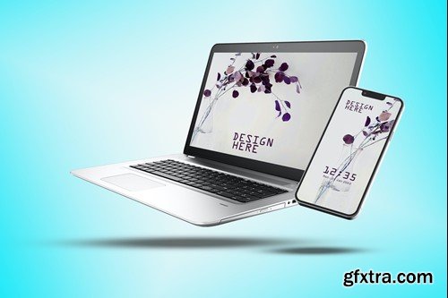 LAPTOP AND SMARTPHONE MOCKUP YFGQ6QG