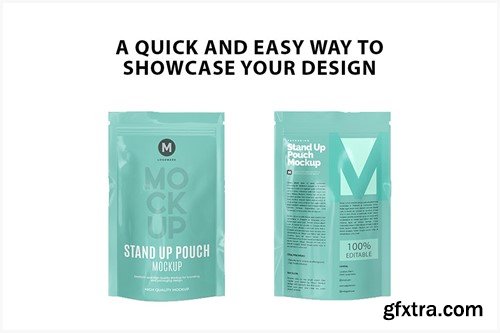 Glossy Stand Up Pouch Mockup B5GE6FU