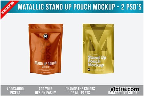 Metallic Stand Up Pouch Mockup PMYJA7K