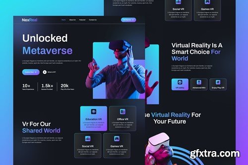 NexReal - Virtual Reality Landing Page B4M725B