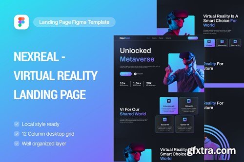 NexReal - Virtual Reality Landing Page B4M725B