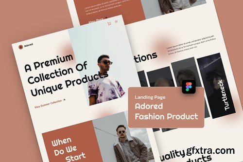 Adored Elegant Fashion Product Landing Page Figma 4DRBBX2