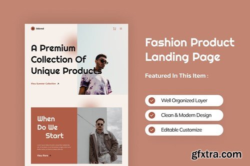 Adored Elegant Fashion Product Landing Page Figma 4DRBBX2