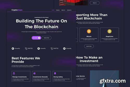 CryptoChain - Blockchain Landing Page ZMV98KN