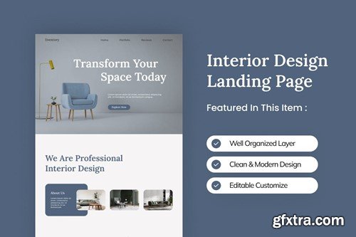 Eventory Modern Interior Design Landing Page Figma BZR2DY9