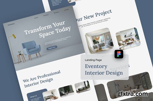 Eventory Modern Interior Design Landing Page Figma BZR2DY9