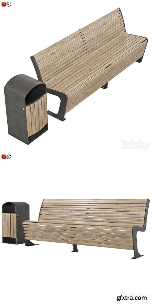 Set of Bench-urn_01