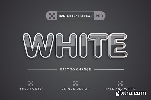 White Stroke - Editable Text Effect, Font Style MCQ3LKK