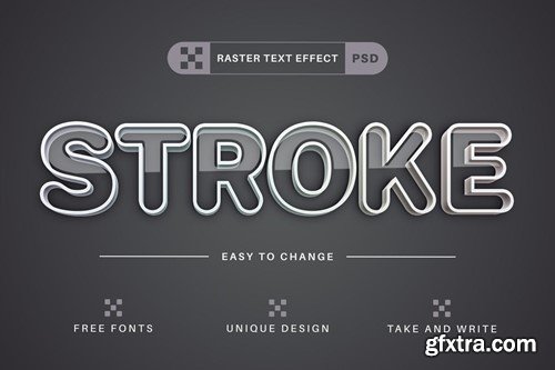 White Stroke - Editable Text Effect, Font Style MCQ3LKK