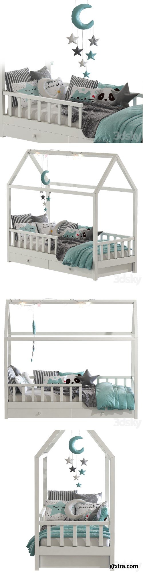 Childrens bed with columns 6