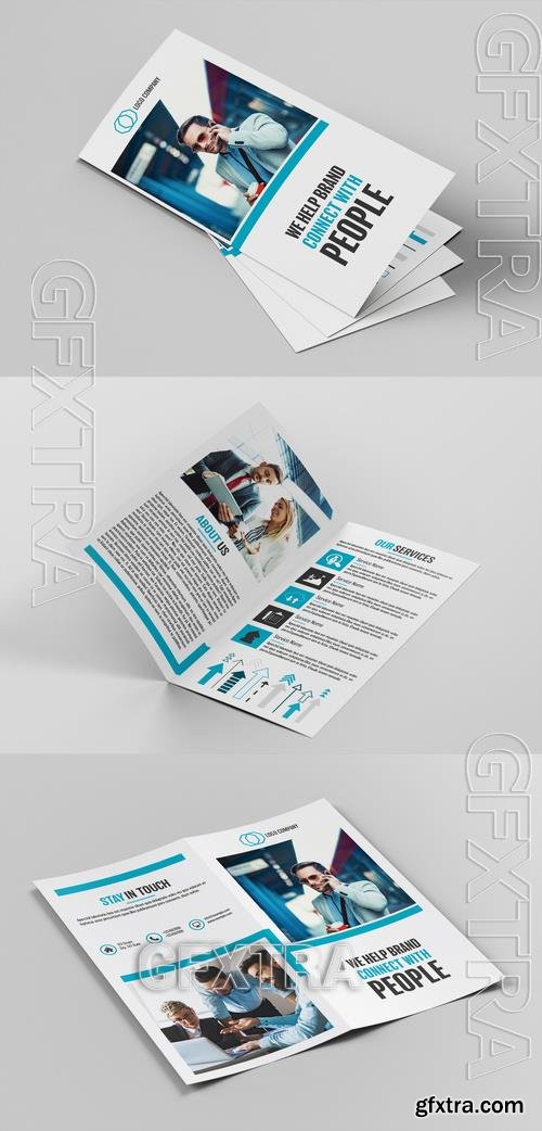 DL Brochure Layout with Blue Accents 208807285