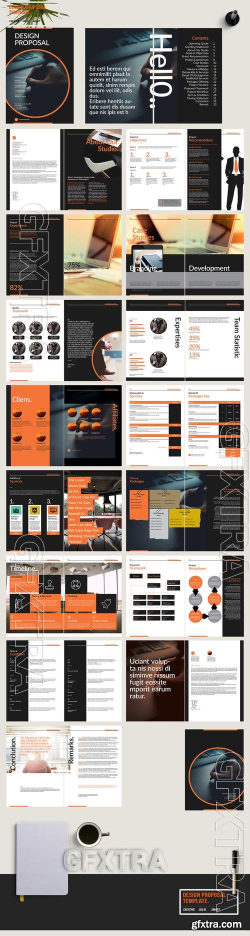 Orange and Gray Proposal Layout 208138594