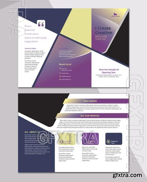 Business Brochure Layout with Purple Gradient Accents 211632648