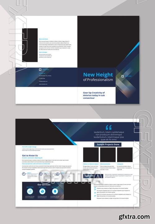 Bifold Brochure with Abstract Overlay Elements 215835227