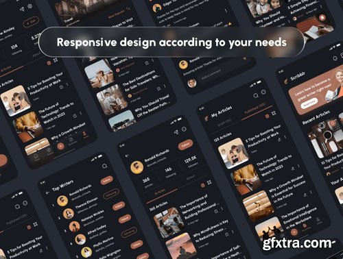 Scribblr - Article & Blog App UI Kit Ui8.net Ui8.net