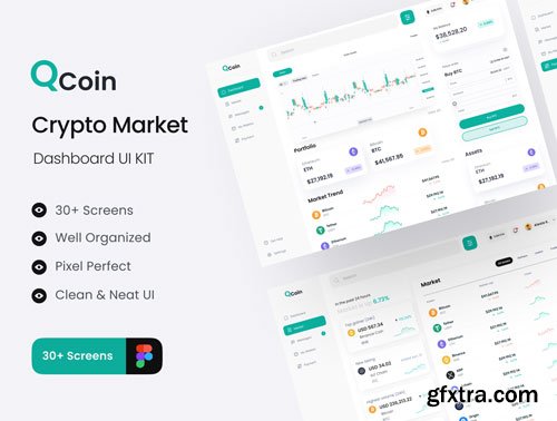 Qcoin - Crypto Market Dashboard UI KIT Ui8.net