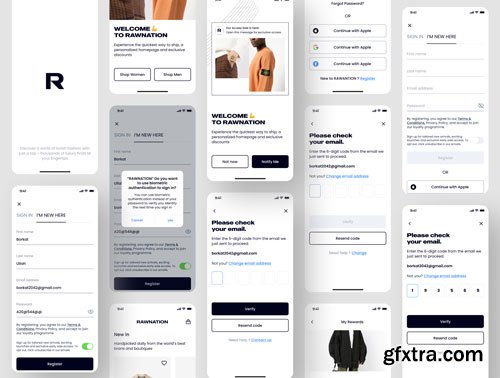 RAWNATION Mobile App Ui Kit Design Ui8.net