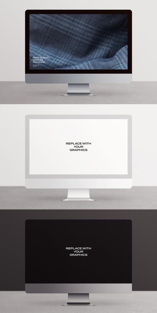 PC Computer Desktop Monitor Screen Device Mockup Template 591164802