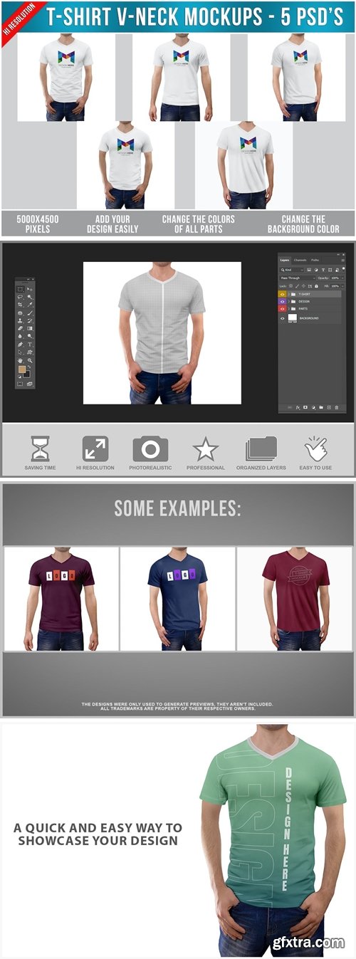 T-Shirt V-Neck Mockups JGUT2Q4