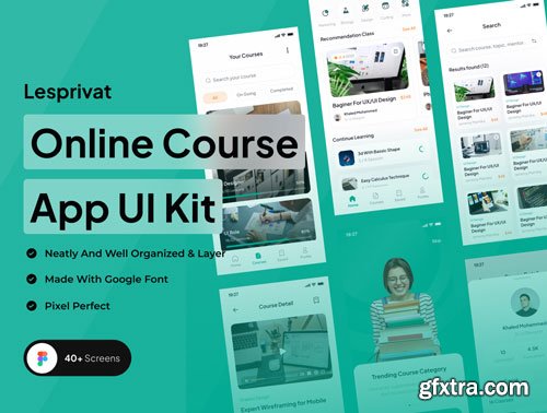 Lesprivat - Online Course App UI Kit Ui8.net