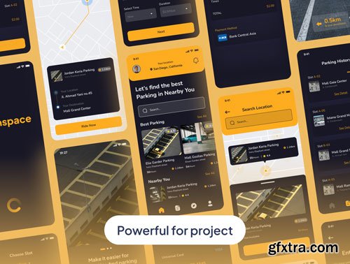 Downspace - Parking App UI Kits Ui8.net