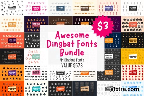 Awesome Dingbat Fonts Bundle 72228697