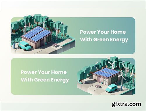 Green Energy 3D Illustration Ui8.net