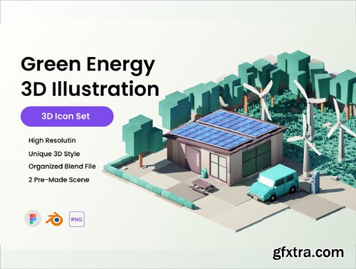 Green Energy 3D Illustration Ui8.net