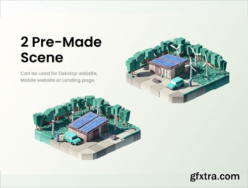 Green Energy 3D Illustration Ui8.net