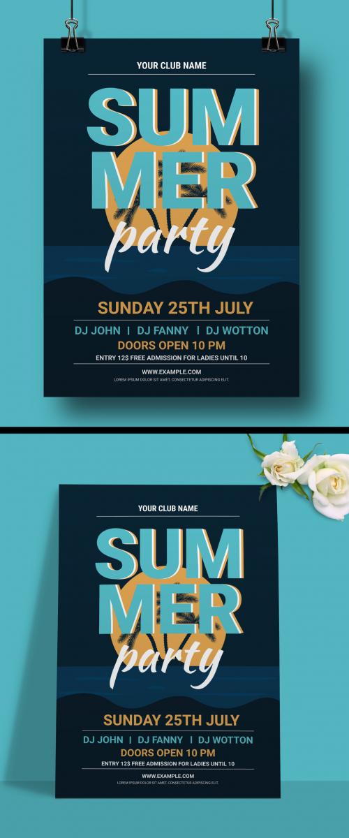 Summer Party Flyer Design Layout 579989074