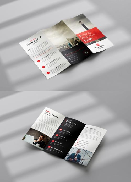 Business Trifold Brochure Layout with Colorful Accents 580216596