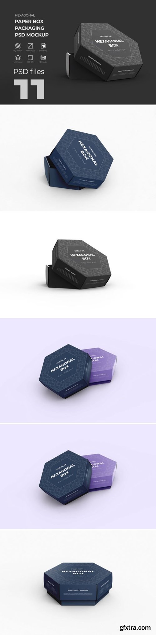 Hexagonal Paper Box Packaging PSD Mockup 72082461