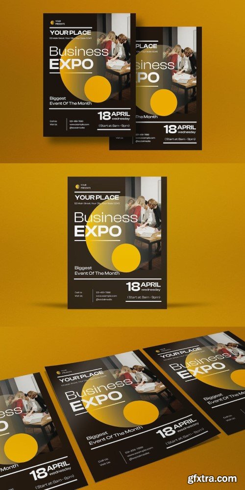 Black Minimalist Business Expo Flyer