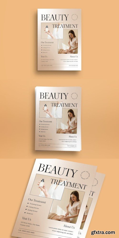 Brown Minimalist Beauty Treatment Flyer