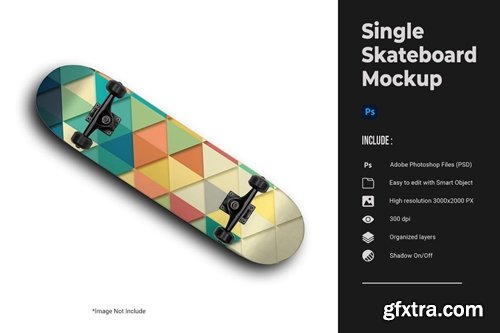 Single Skateboard Mockup KHL2JNJ