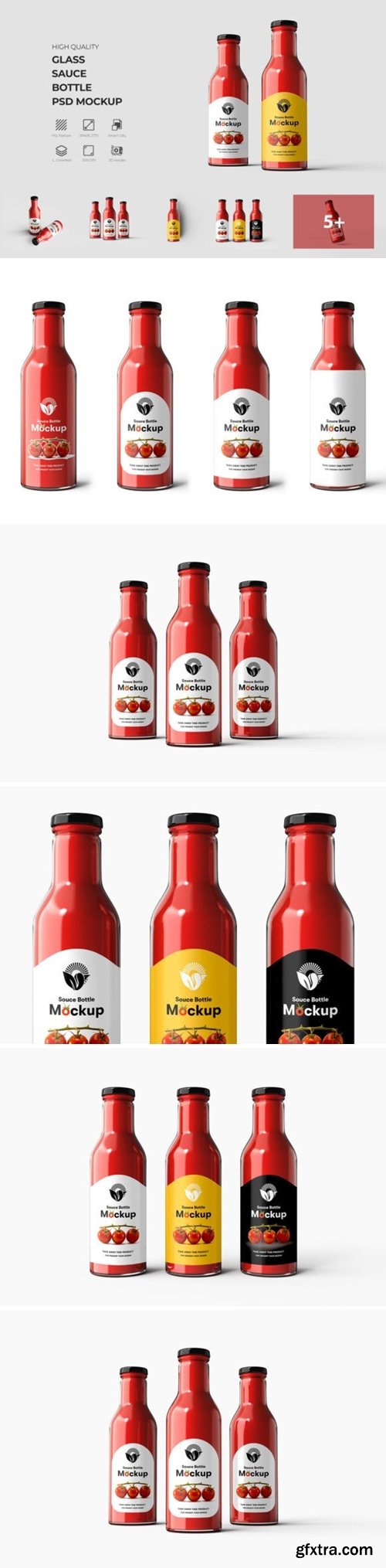 Sauce Glass Bottle PSD Mockup 71997006