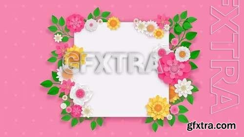 Blank Card Bordered With Flowers 1542407