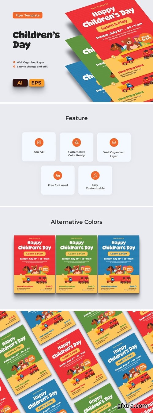 Day Of Children Flyer Ai &amp; EPS Template TP6AGMH