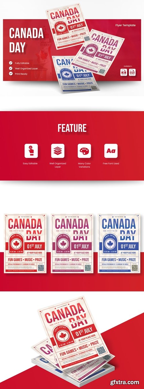 Day Of Canada Flyer Ai &amp; EPS Template Y3BT6F5