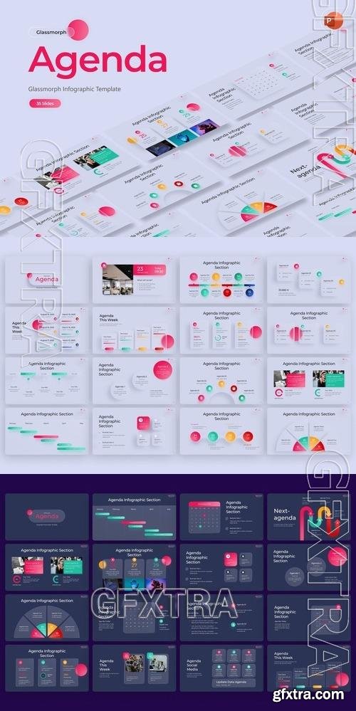 Glassmorphic Agenda PowerPoint Template 4NNHSEZ