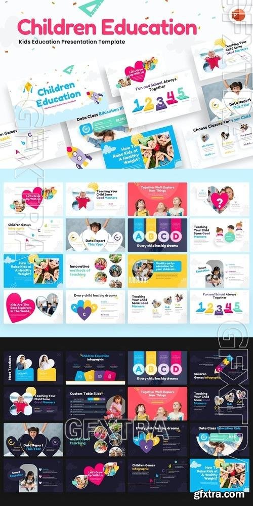 Children Education PowerPoint Template YJUQCGM