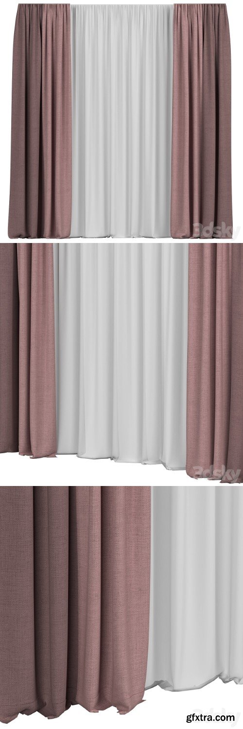 Curtains with tulle